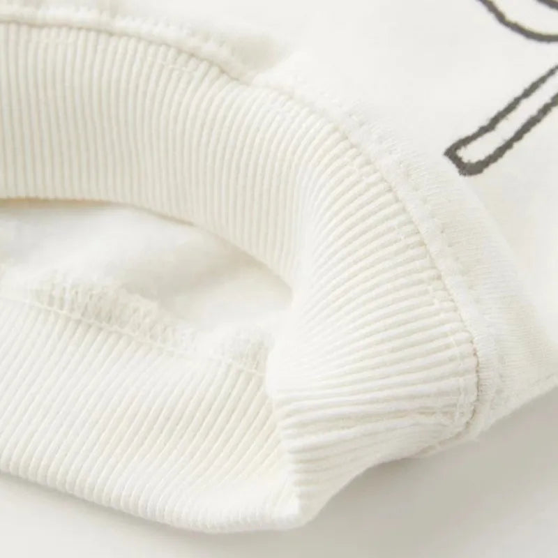 Kids Girl Sweatshirt Childish Flower Bow Print Round Neck Cotton Sweatshirts Autumn Winter Long Sleeve T-Shirt Children Clothes