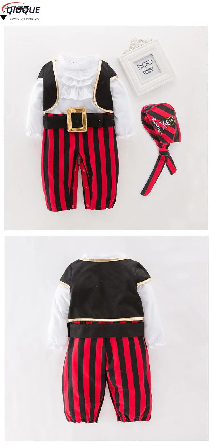 Pirate Captain Cosplay Costume Baby Romper Boys Bodysuits Christmas Fancy Clothes Halloween Costumes Kids Children Jumpsuits