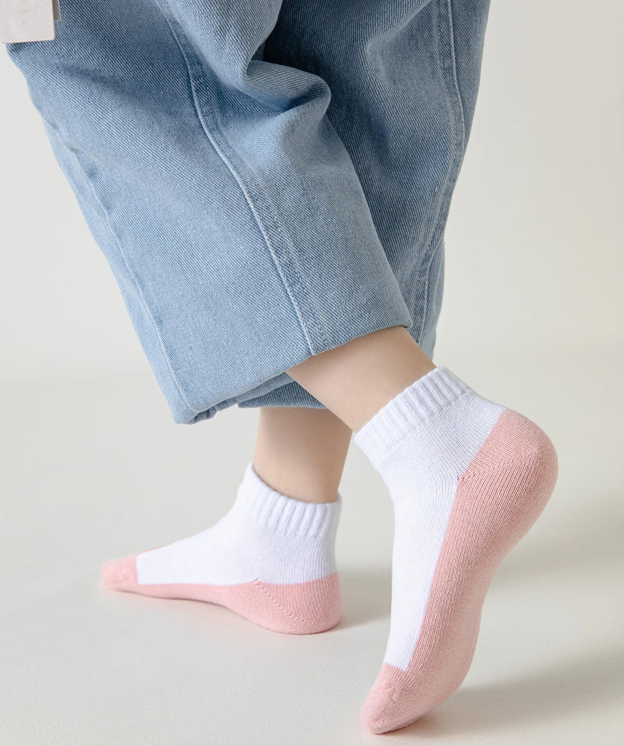 5 Pairs/Lot 2024 New Summer Children Socks Cotton Kids Teen Fashion Black White Gray For 1-12 Years Student Baby Girl Boy Socks