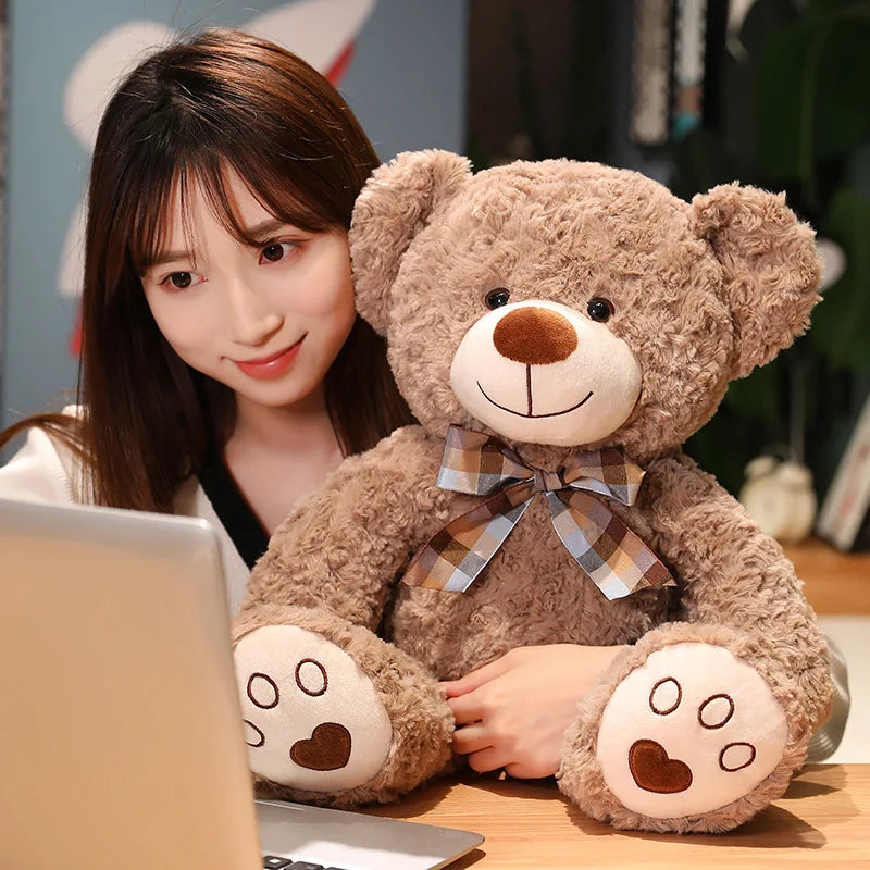 25/35CM Kawaii Teddy Bear Plush Pillow Toys Lovely Bow-Knot Bears Toys Stuffed Soft Animal Dolls Xmas Valentine Gift