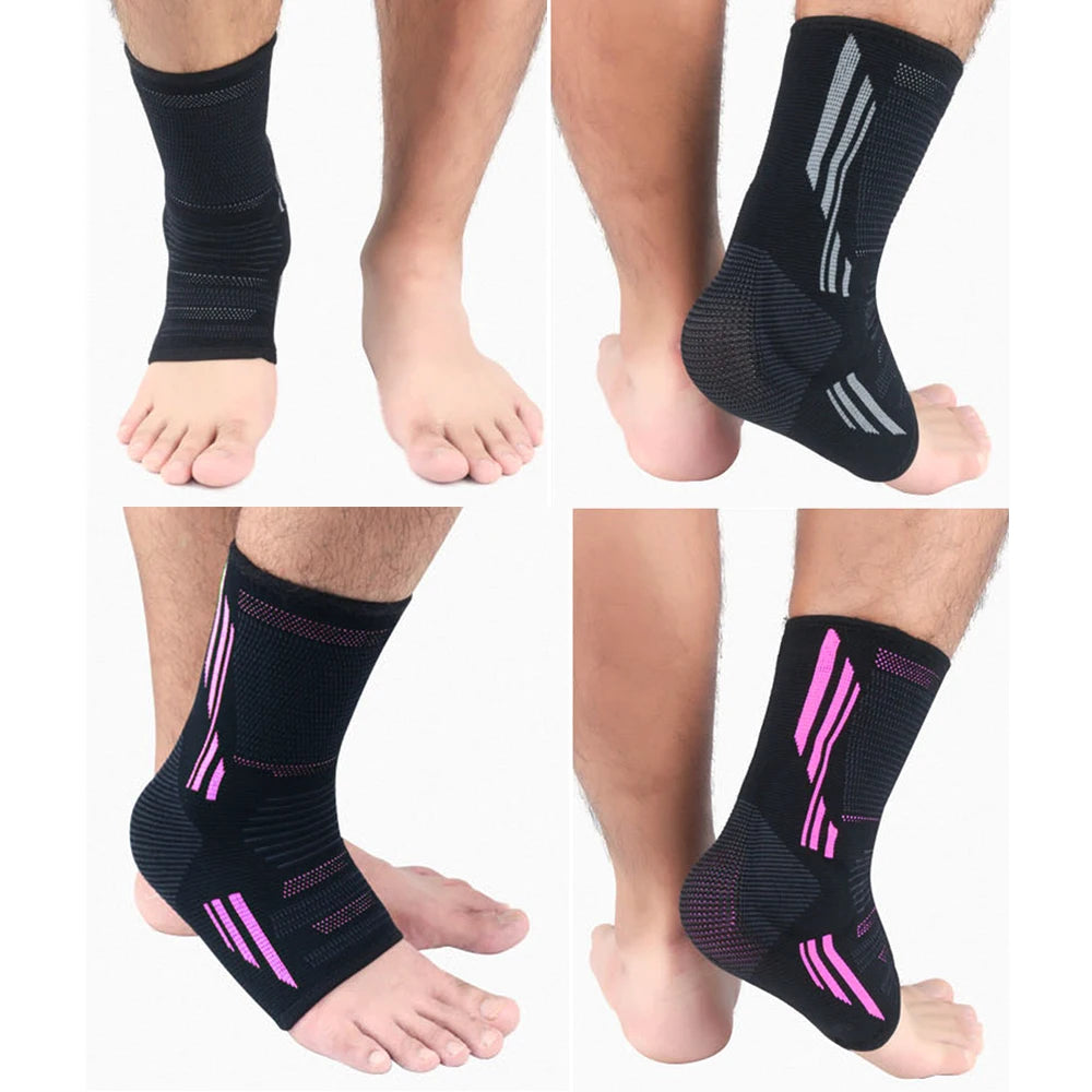 1Pcs Ankle Compression Sleeve for Women/Men,Ankle Brace with Silicone Gel, Toeless Compression Sock for Arch & Heel Pain Relief
