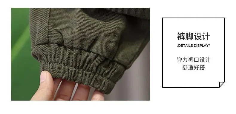 Spring and Autumn Kids Boys Pants 2023 New style Children's Handsome Cargo pants Cotton Boys Baby Casual Pants