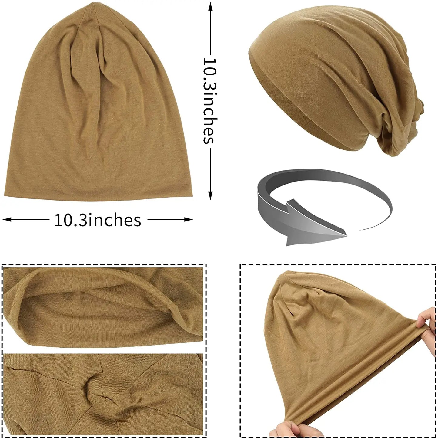 1 Pack Slouchy Beanie Hip-Hop Soft Lightweight Running Beanie Adult Dwarf Hats Chemo Cap for Men Women Breathability