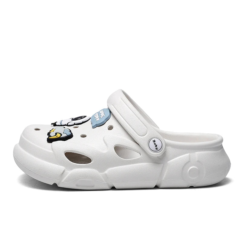 2023 New Girls Clogs Children Sandals 6-12 Years Kids Casual Summer Shoes Sports Soft Thick Sole Slippers for Girl