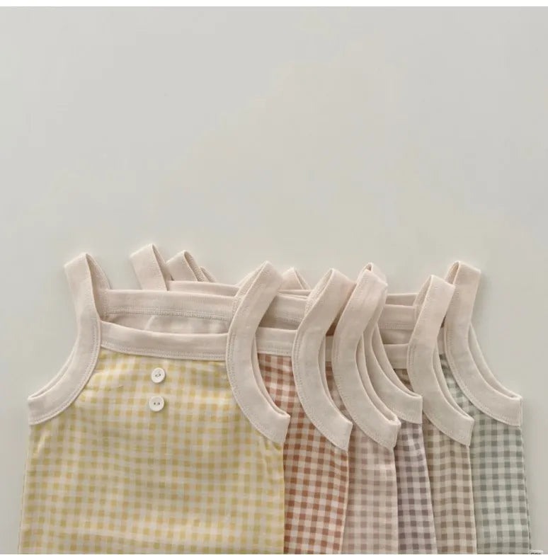 2024 New Baby Sleeveless Clothes Set Boy Girl Summer Thin Cotton Vest + Shorts 2pcs Suit Infant Outfits Toddler Breathable Set
