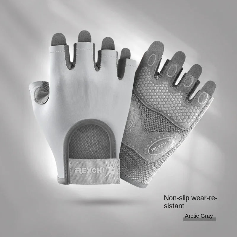 Women's Sports Gloves Fitness Outdoor Sports Anti Slip and Shock-absorbing Half Finger Gloves Durable and Breathable