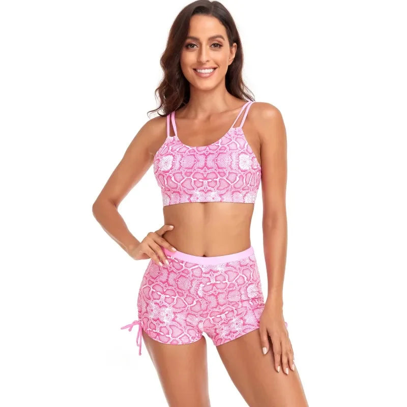 VYLYNK Women Tankini Set Sweet and Chic Printed Two-Piece Bikini Swimsuit for Summer Stylish Ladies Swimwear in Set of 2 Pieces