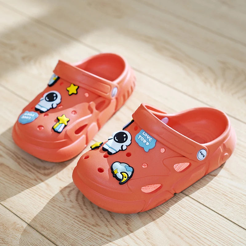 2023 New Girls Clogs Children Sandals 6-12 Years Kids Casual Summer Shoes Sports Soft Thick Sole Slippers for Girl