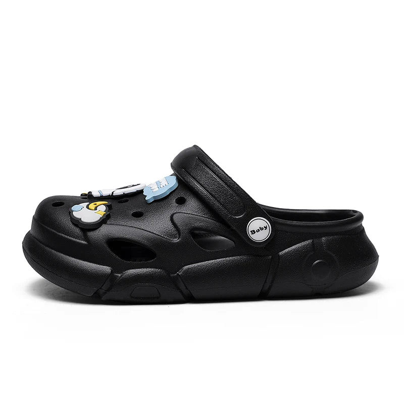 2023 New Girls Clogs Children Sandals 6-12 Years Kids Casual Summer Shoes Sports Soft Thick Sole Slippers for Girl