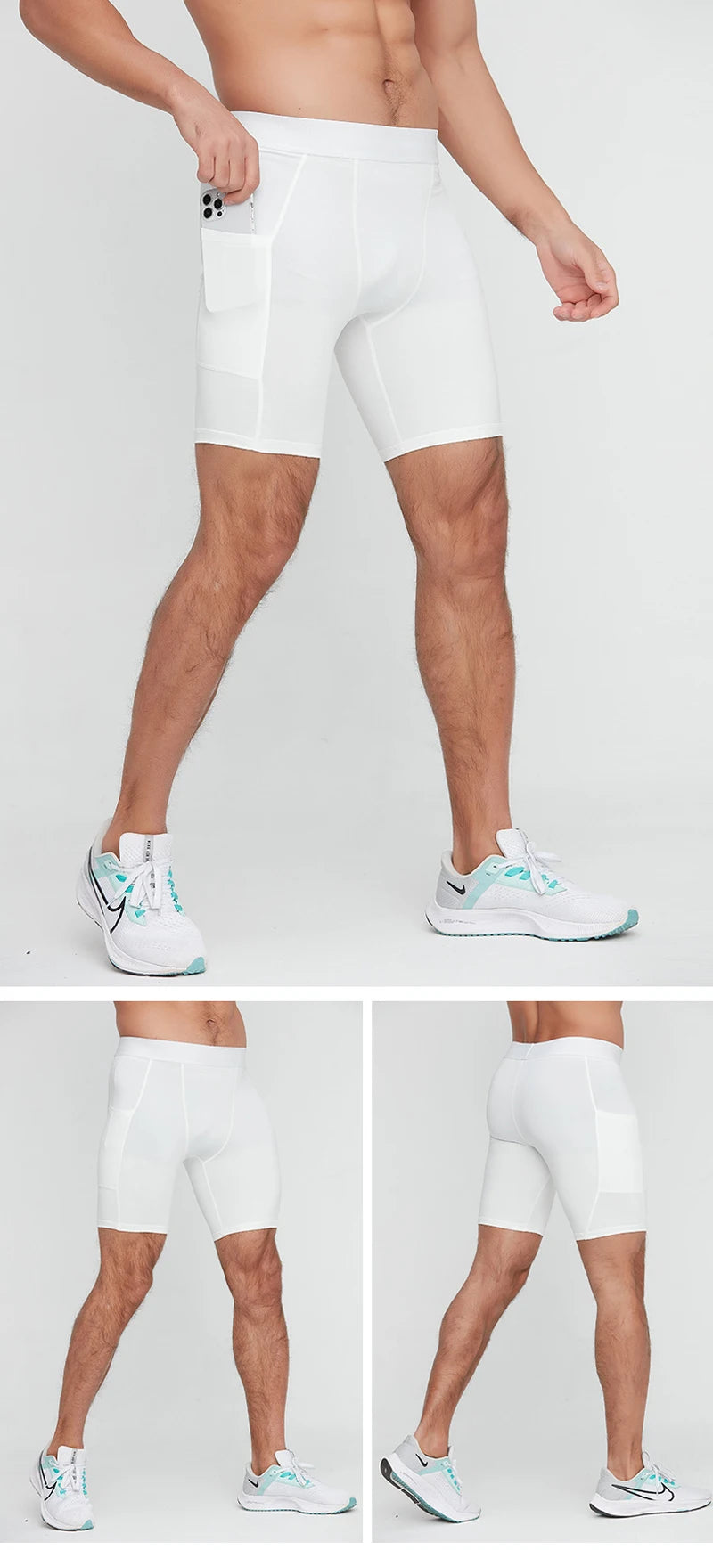 Compression Shorts Men Fitness Leggings Short Pants Sportswear Men Solid Bodybuilding Training Tights Shorts Men Running Shorts