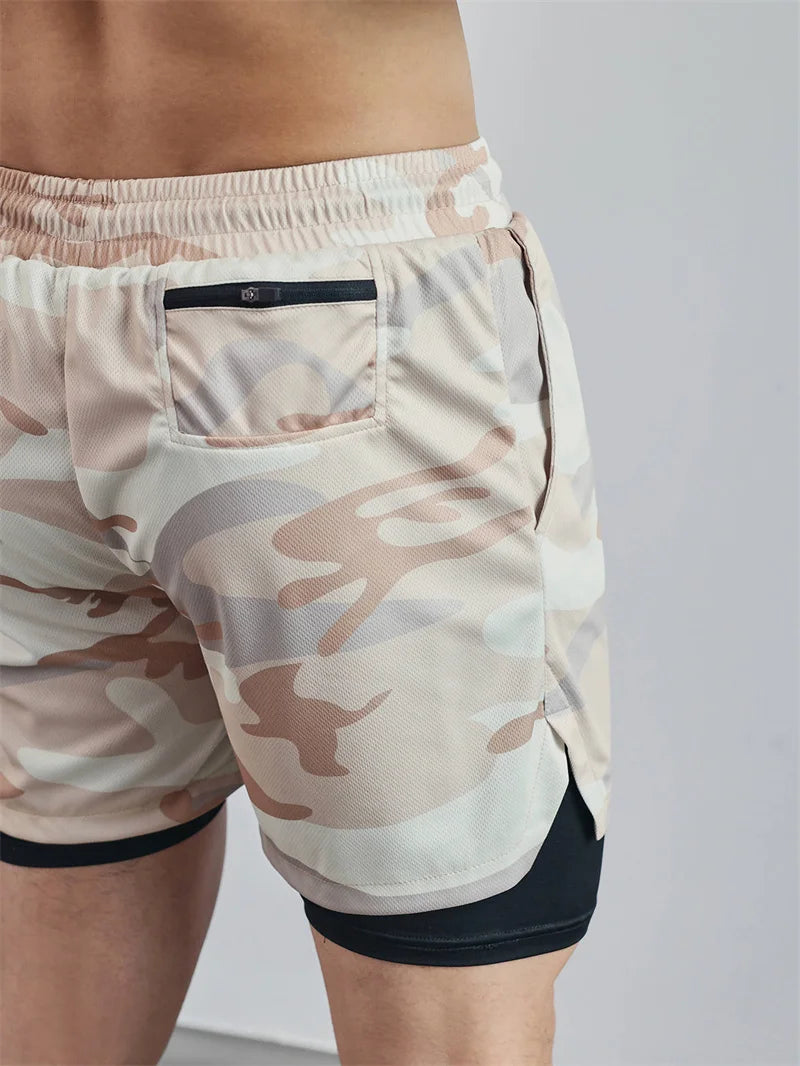 Men's Multi-Pocket Shorts Fitness Sports Shorts Casual Beach Workout Lined Tight Shorts Daily Style