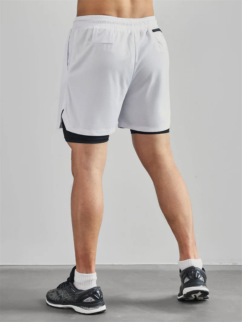 Men's Multi-Pocket Shorts Fitness Sports Shorts Casual Beach Workout Lined Tight Shorts Daily Style