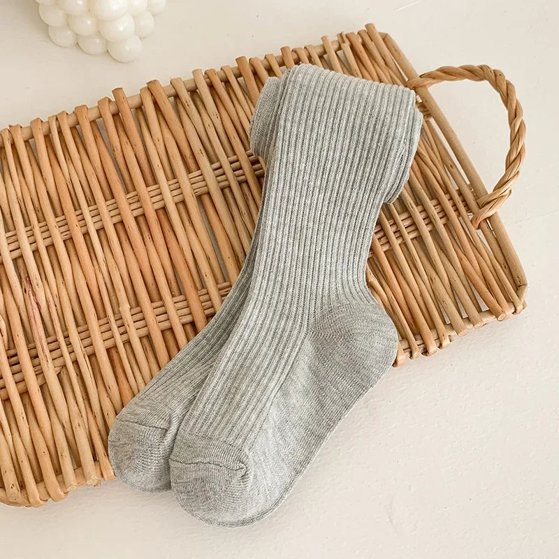 Baby Boys Girls School Student Uniform Pantyhose Pants Striped Leggings Tights Solid Stretch Kids Children Knitting Trousers
