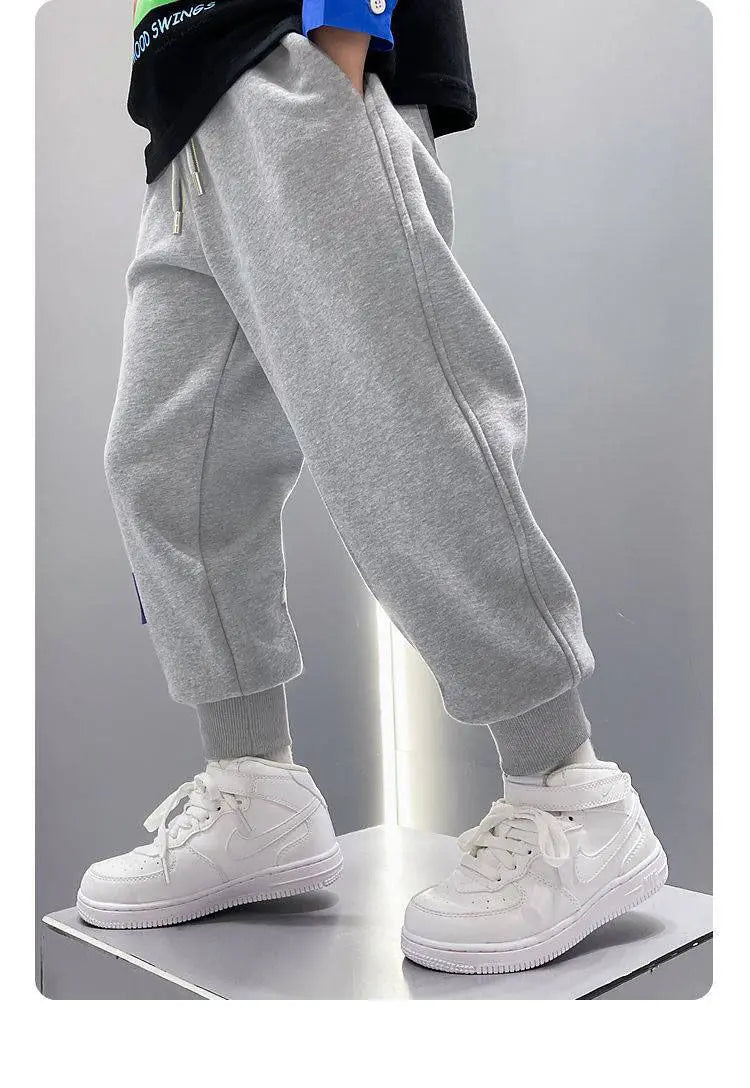 Spring Autumn Casual Boys Pants Loose Striped Pattern Long Style Trousers For Kids Teenage Children Sport Clothes 3-10 Years
