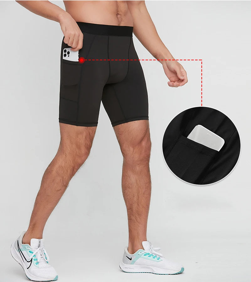 Compression Shorts Men Fitness Leggings Short Pants Sportswear Men Solid Bodybuilding Training Tights Shorts Men Running Shorts