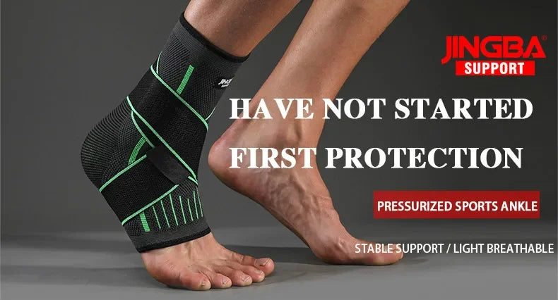 Adjustable Ankle Support Compression Ankle Brace Protector for Running Soccer Basketball Nylon Knitted Bandage Ankle Strap