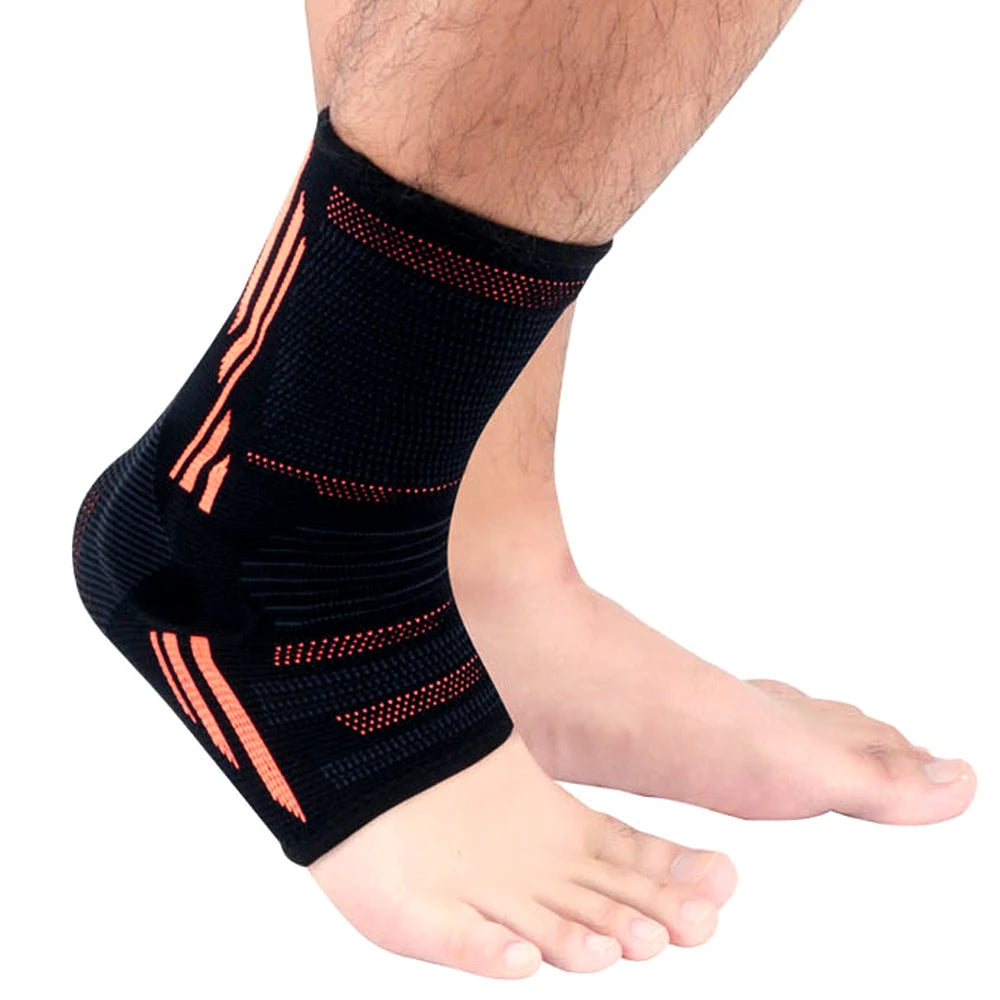 1Pcs Ankle Compression Sleeve for Women/Men,Ankle Brace with Silicone Gel, Toeless Compression Sock for Arch & Heel Pain Relief