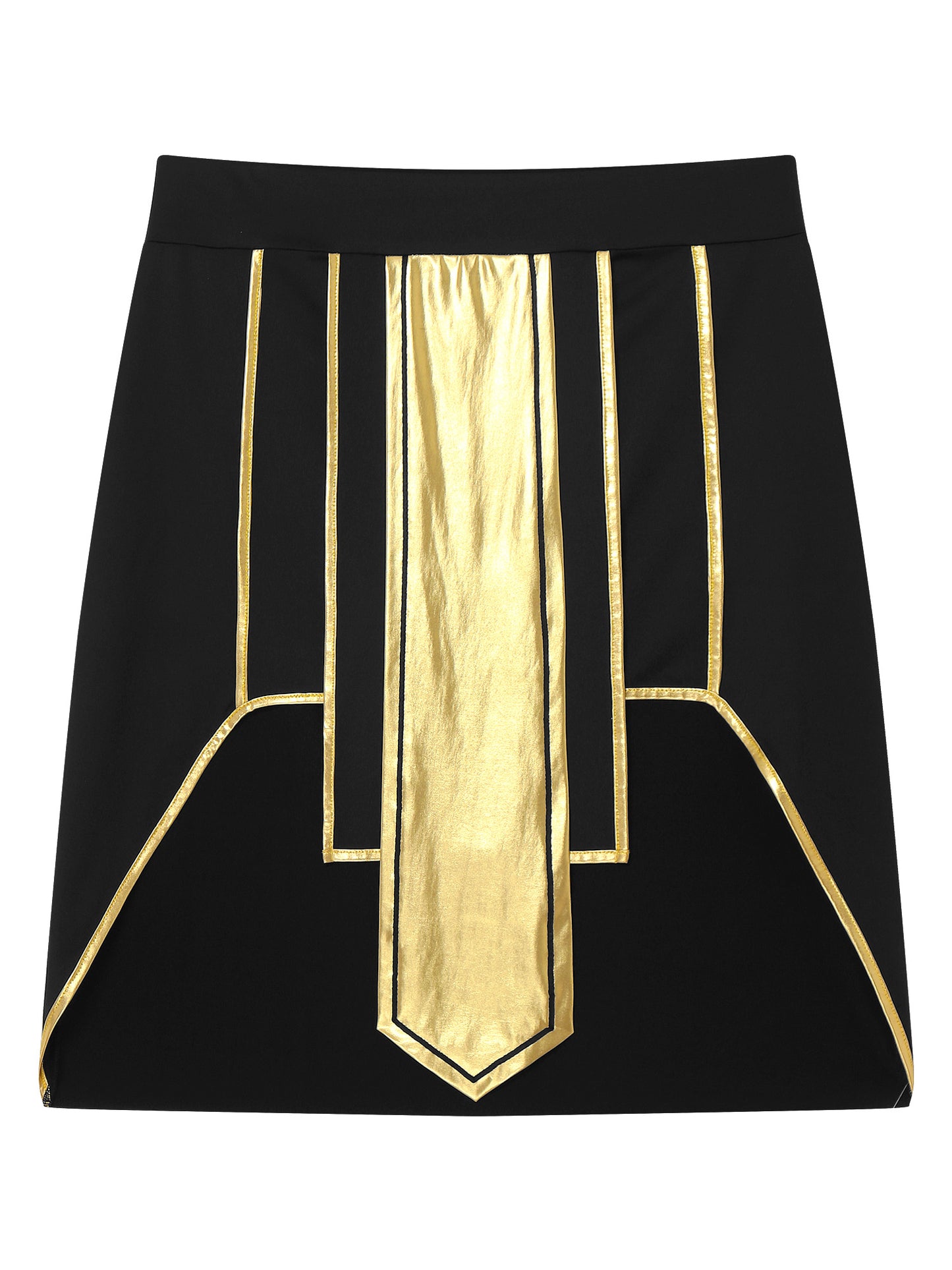 Mens Ancient Egyptian Pharaoh King Cosplay Costume Halloween Fancy Dress Skirt with Cuffs Collar Outfit for Theme Party/Stage