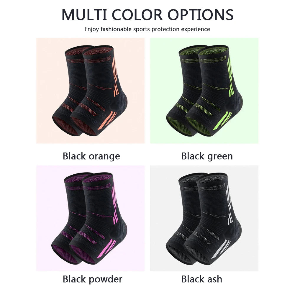1Pcs Ankle Compression Sleeve for Women/Men,Ankle Brace with Silicone Gel, Toeless Compression Sock for Arch & Heel Pain Relief