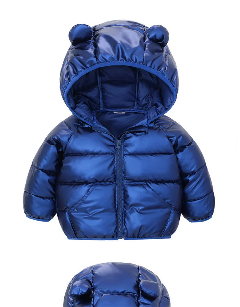 Autumn Winter Baby Girls Boys Jacket Children Cute Ears Hooded Down Coat Toddler Long Sleeve Clothes Kids Windproof Outerwear