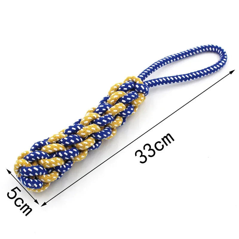 Dog Toy Carrot Knot Rope Ball Cotton Rope Dumbbell Puppy Cleaning Teeth Chew Toy Durable Braided Bite Resistant Pet Supplies