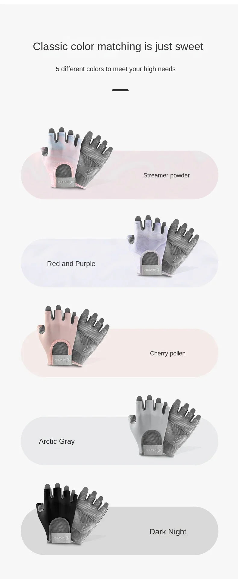 Women's Sports Gloves Fitness Outdoor Sports Anti Slip and Shock-absorbing Half Finger Gloves Durable and Breathable