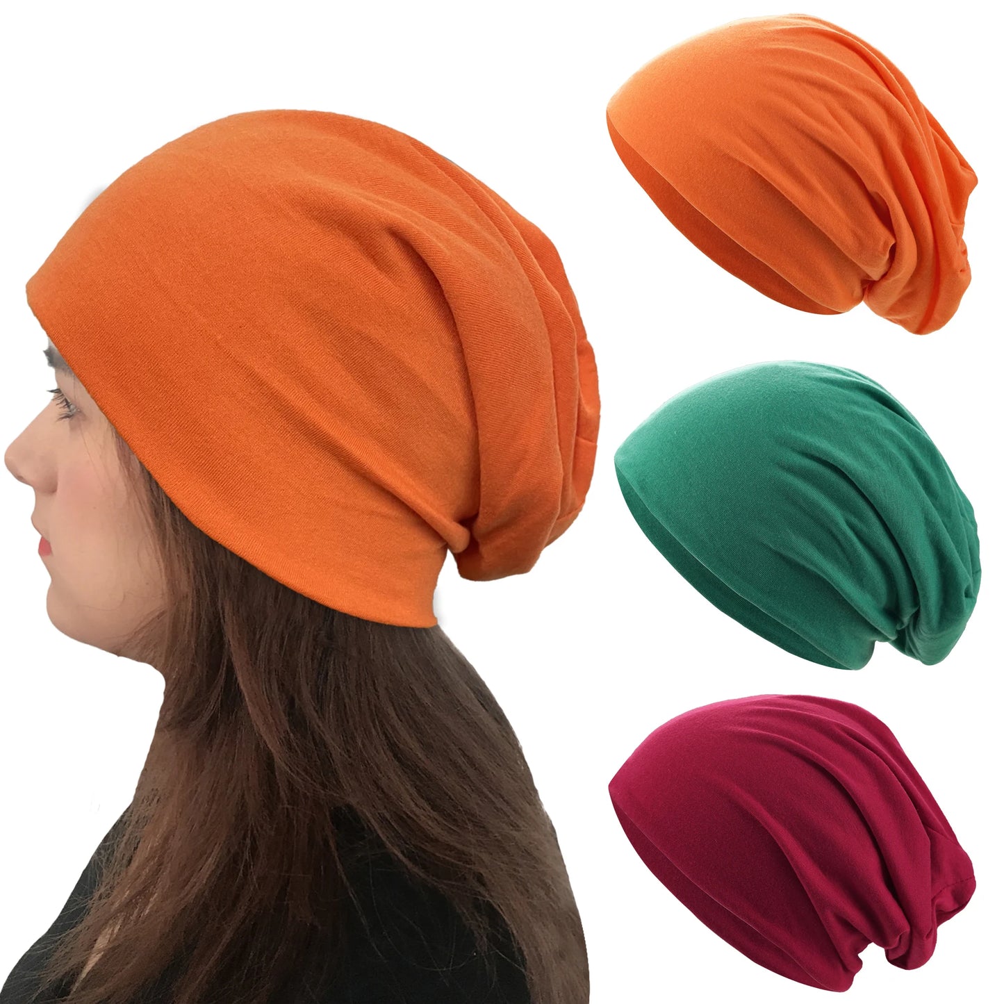 1 Pack Slouchy Beanie Hip-Hop Soft Lightweight Running Beanie Adult Dwarf Hats Chemo Cap for Men Women Breathability