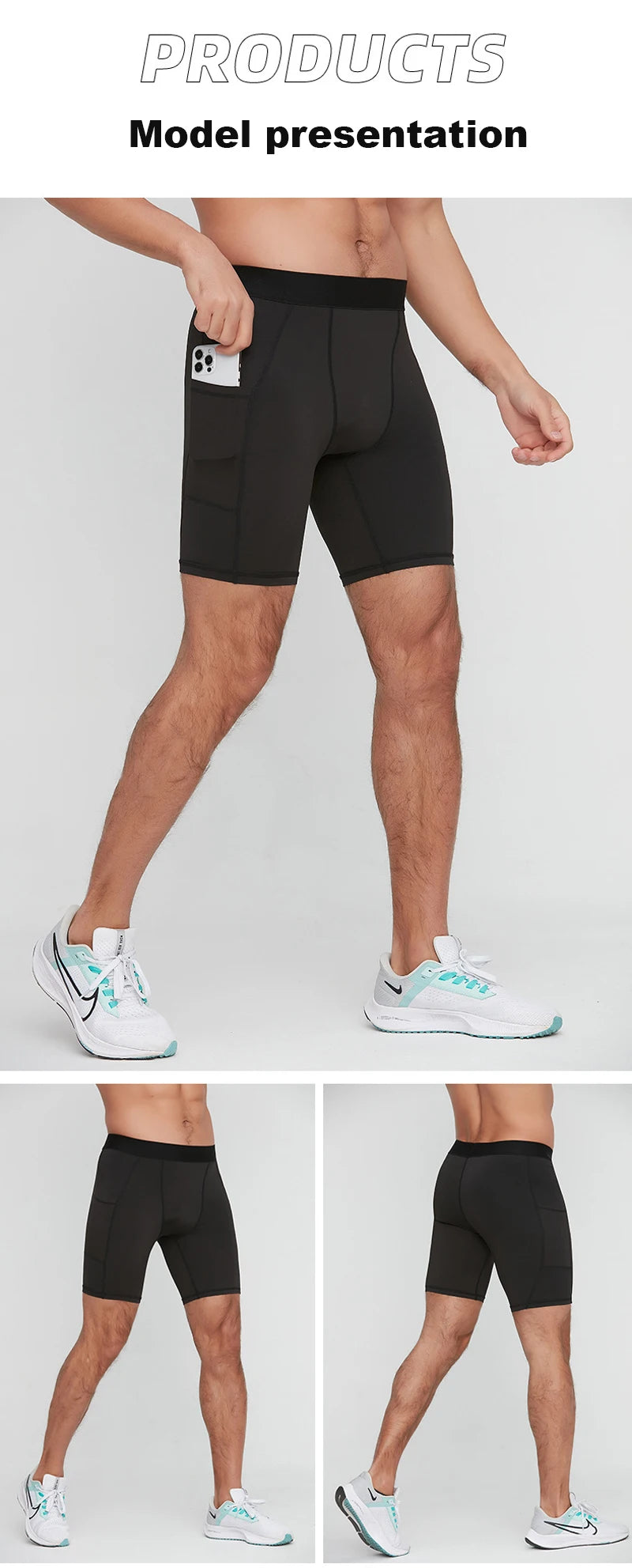 Compression Shorts Men Fitness Leggings Short Pants Sportswear Men Solid Bodybuilding Training Tights Shorts Men Running Shorts
