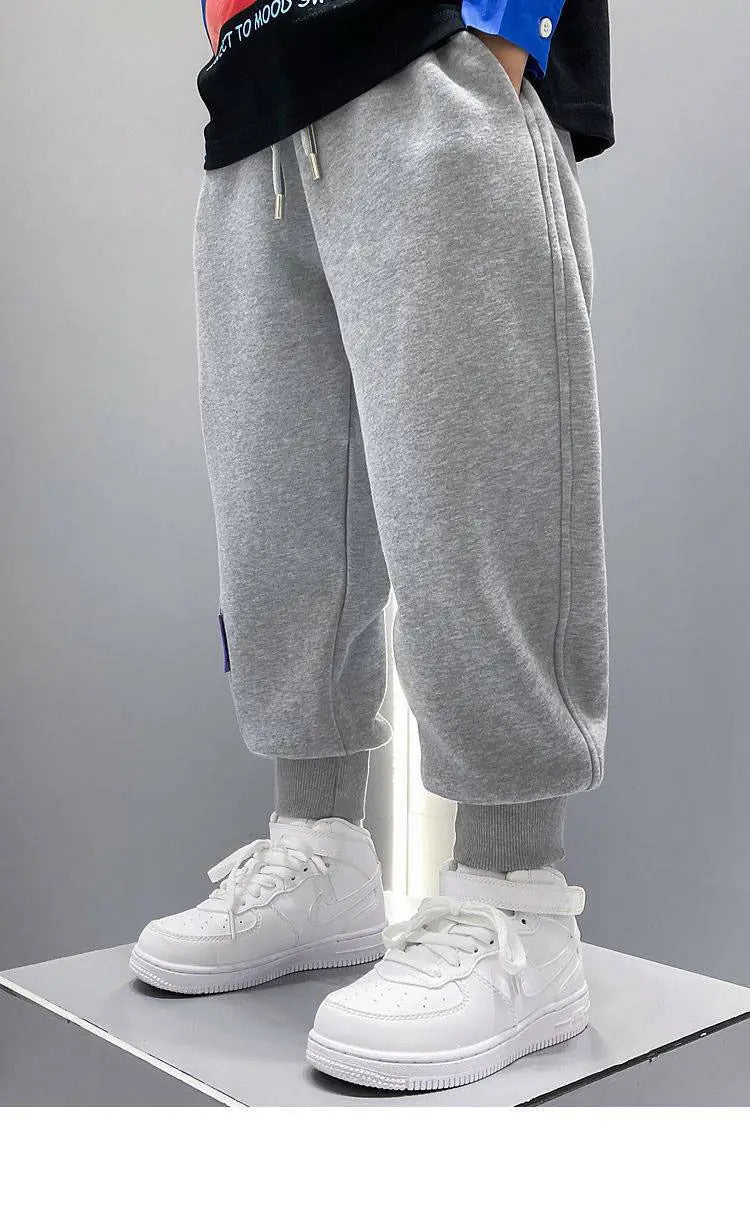 Spring Autumn Casual Boys Pants Loose Striped Pattern Long Style Trousers For Kids Teenage Children Sport Clothes 3-10 Years