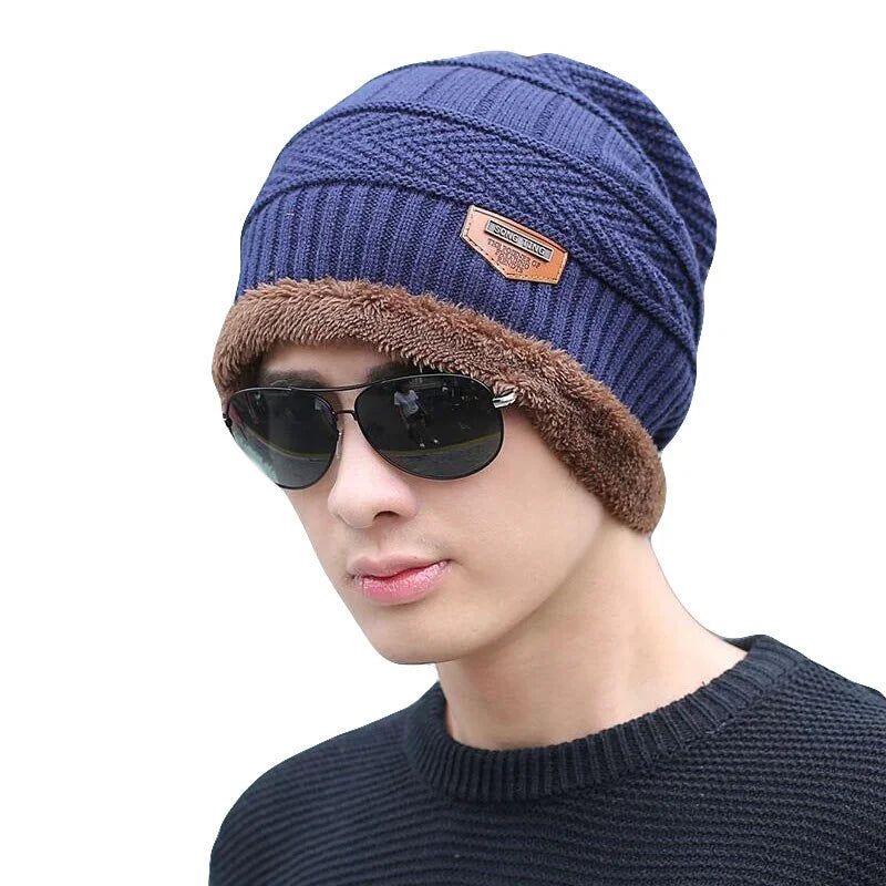 Winter Beanie Hat For Men Fleece Scarf Women Knitted Hat Warm Cap Thick Wool Neck Warmer Scarf Balaclava Mask Skullies Beanies