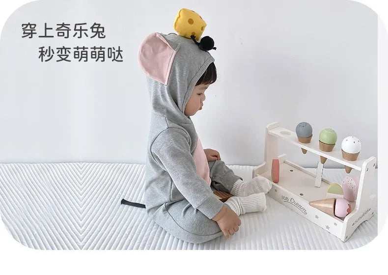 New Children's Little Mouse Costume Halloween Little Mouse Baby Costume Kindergarten Party Activity Fairy Tale Performance