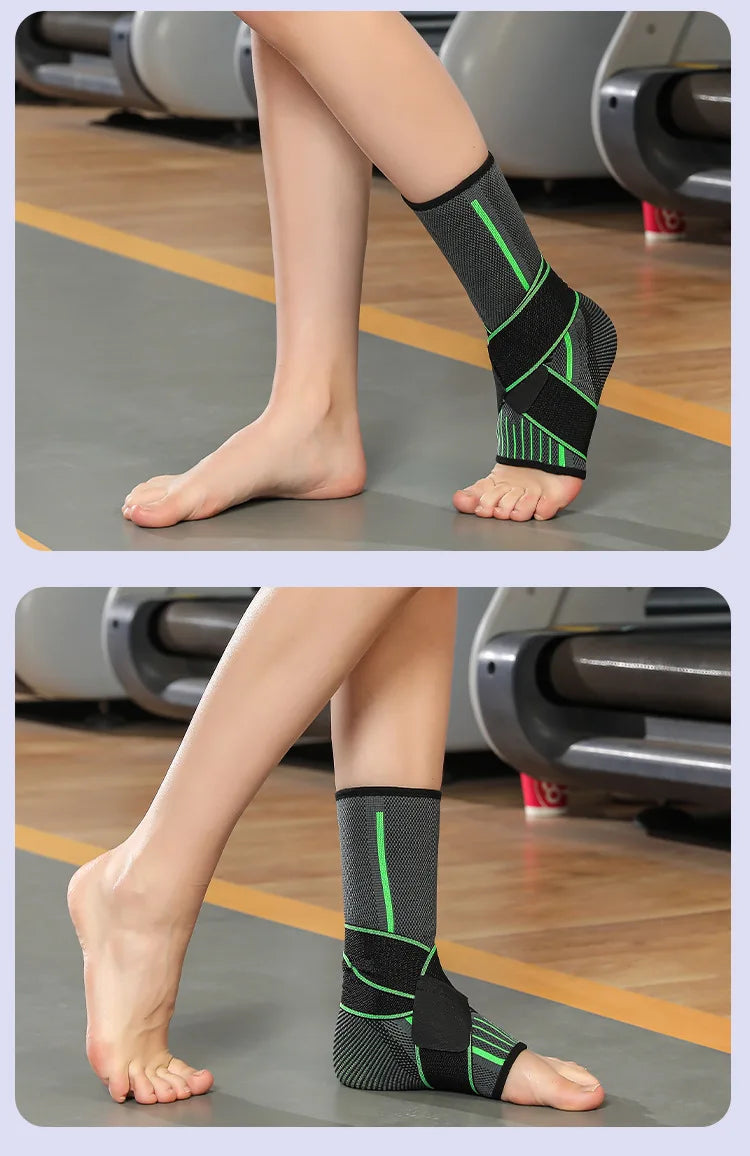 Adjustable Ankle Support Compression Ankle Brace Protector for Running Soccer Basketball Nylon Knitted Bandage Ankle Strap