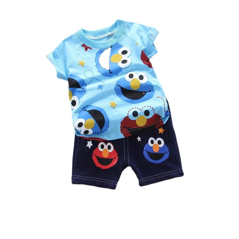 Summer Children Boys Girls Clothes Kids Cartoon Clothing Infant Suit Toddler T-Shirt Pants Set Kids Casual Tracksuit 0-4 Years
