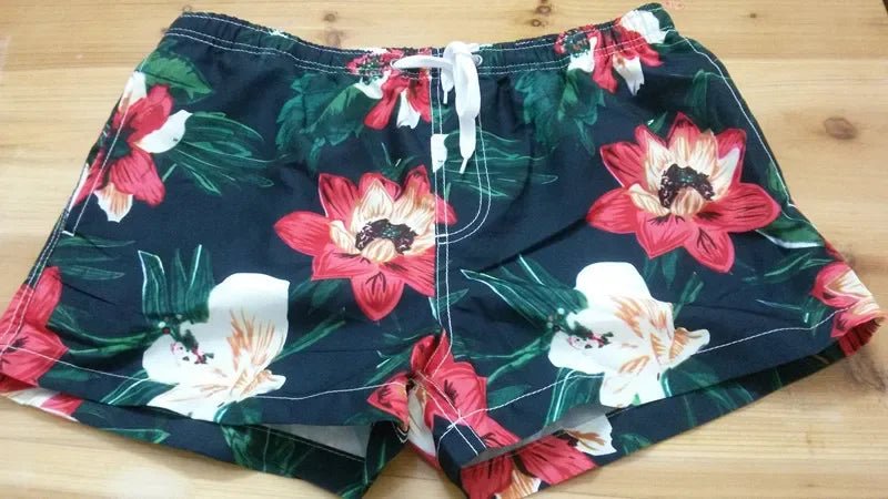 SEOBEAN Mens Board Swim Shorts Men Beach Swimming Suit Bermuda Surf Short Flowers Pattern Pocket Design for Man Sea GYM Wear
