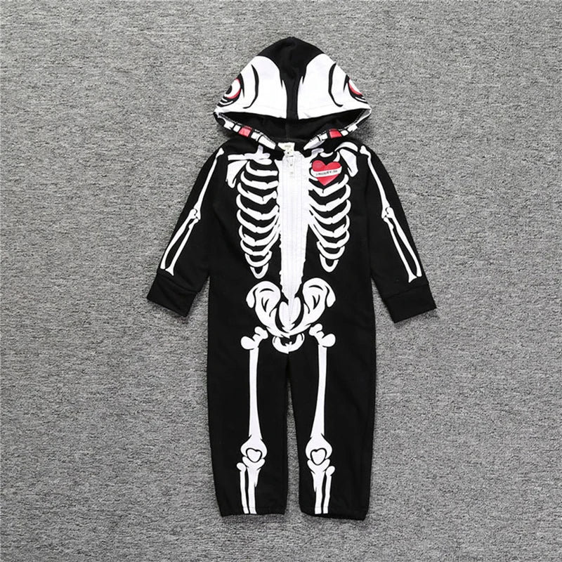 Umorden Baby Skeleton Costume Romper Outfit Hoodie Jumpsuit Infant Toddler Purim Halloween Fancy Dress