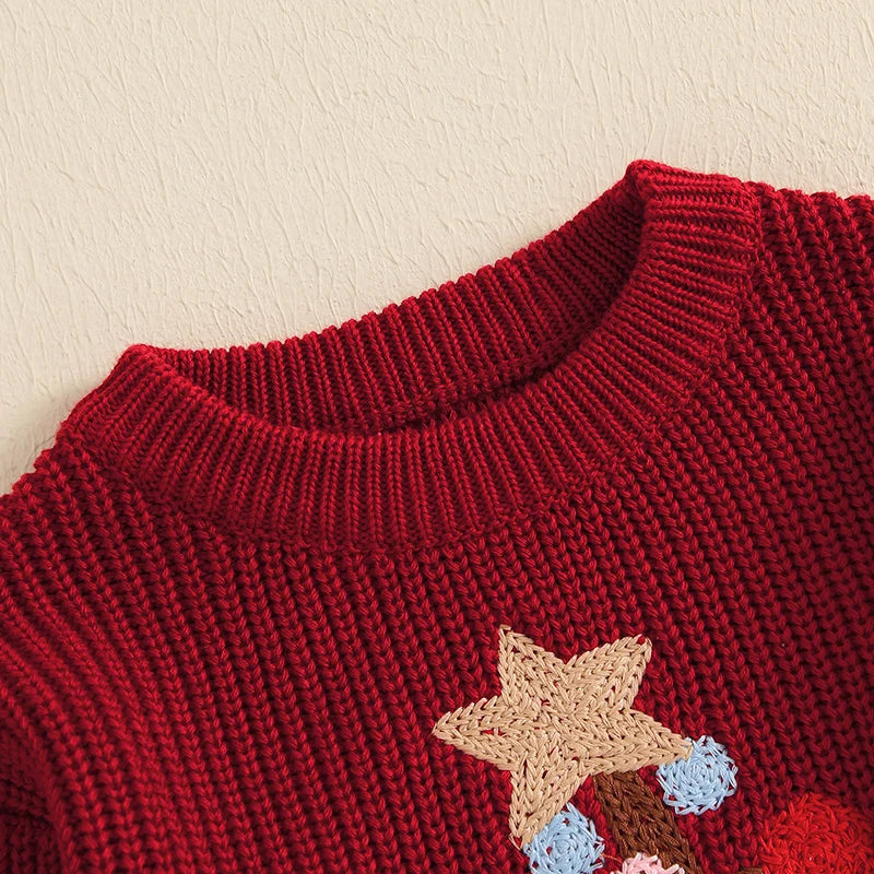 0-3Years Baby Boy Girl Christmas Sweaters Fall Winter Tree Pattern Long Sleeve Crew Neck Warm Knit Pullover Tops Kids Knitwears