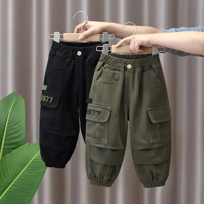 Spring and Autumn Kids Boys Pants 2023 New style Children's Handsome Cargo pants Cotton Boys Baby Casual Pants