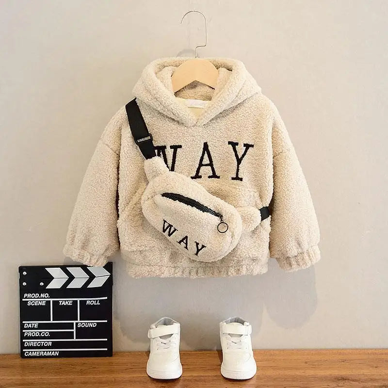 2-9 Year Kids Girls Boys Hoodies Sweatshirt Autumn Winter Warm Fleece Top Fashion Long Sleeve Pullover Sweater Children Clothing