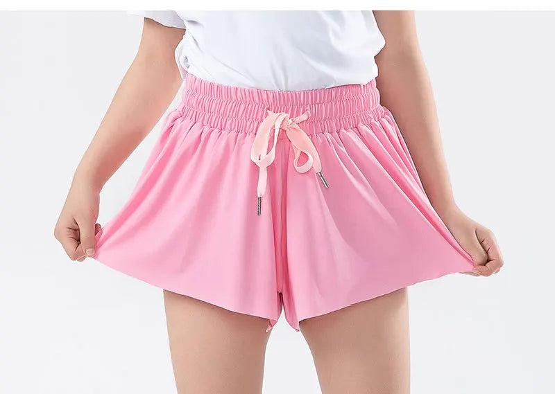 3-15 Years Girls Flowy Shorts Butterfly Shorts With Pocket 2-in-1 Athletic Running Shorts For Kids Active Workout Sports Tennis
