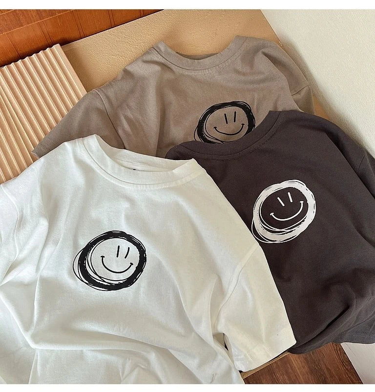 Solid Color Tees Baby Unisex Clothing New Style Simple Fashion Bottoming Shirt Child's Boys Thin Cotton Tshirt Summer Pullovers