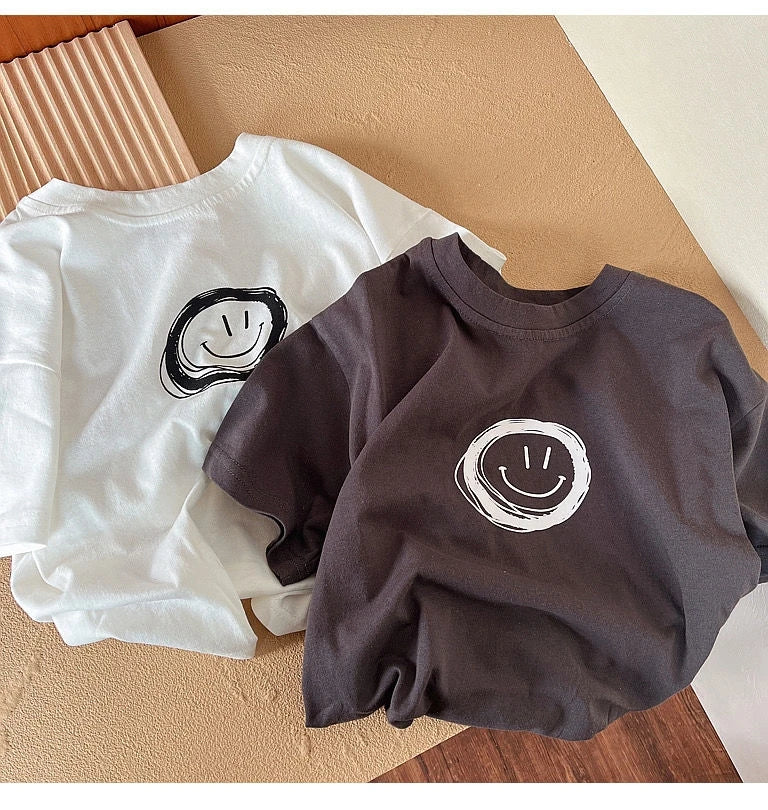 Solid Color Tees Baby Unisex Clothing New Style Simple Fashion Bottoming Shirt Child's Boys Thin Cotton Tshirt Summer Pullovers