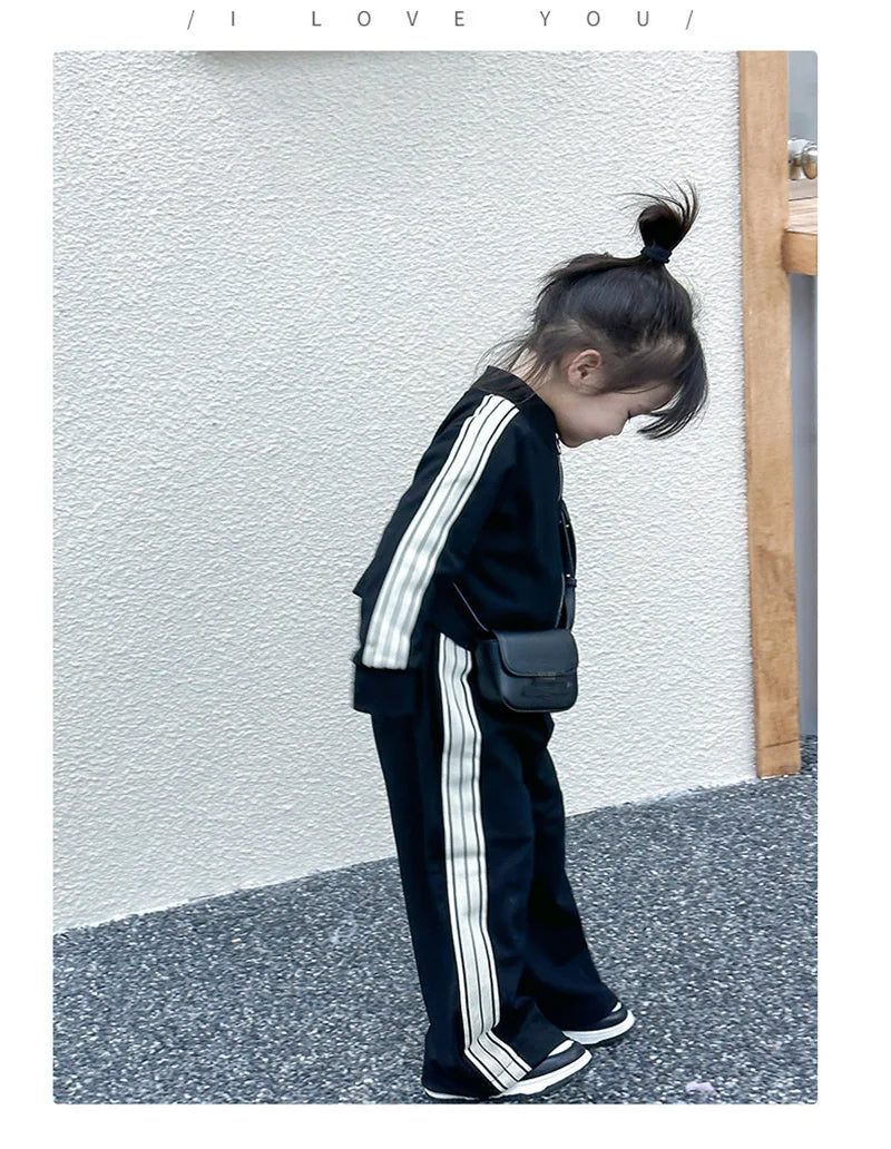 Girls Fashion Sets 2024 New Spring Autumn Sports Casual Suits Kids Long-sleeved Jacket+Pants 2Pcs Outfits Children Trend Clothes