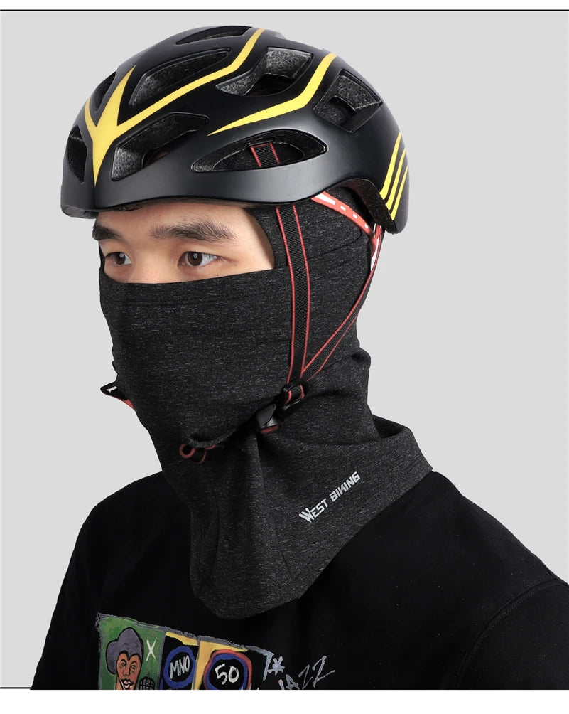 WEST BIKING Winter Cycling Scarf Fleece Keep Warm Balaclava Men Women Bicycle Hat Headwear Ski Helmet Liner Windproof Sport Cap