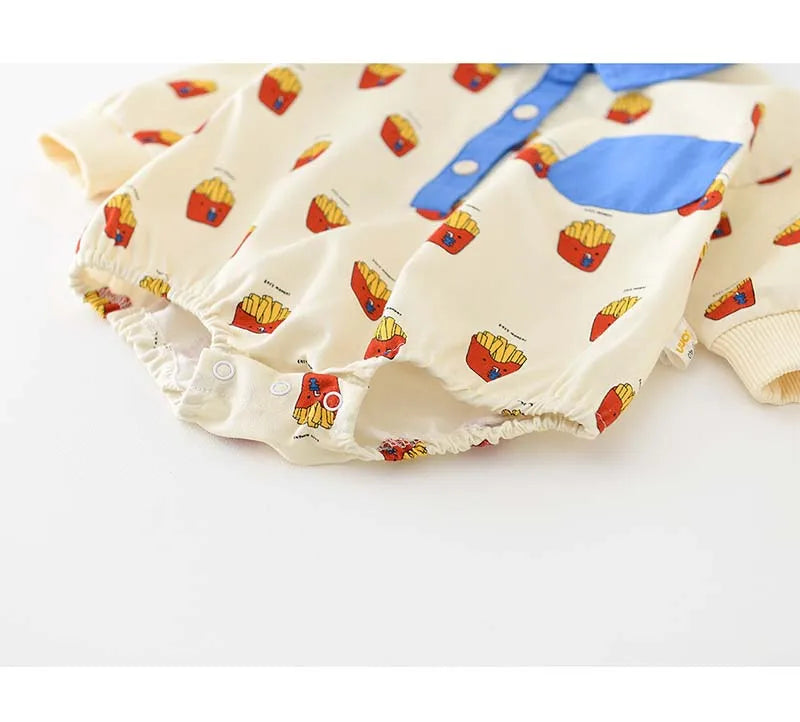 Baby Summer Rompers for Girls Boys Cute Printed Toddler One-Piece Jumpsuit Fashion Korean Infant Overalls Clothing 0-2 Years