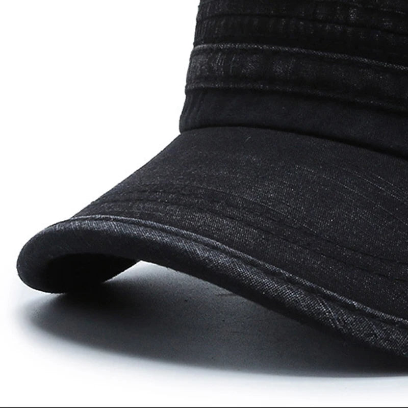 2023 New Men Women Army Hat Washed Cotton Military Hats Cadet Style Cambat Caps Adjustable Flat Top Cap Spring Summer Sun Hat