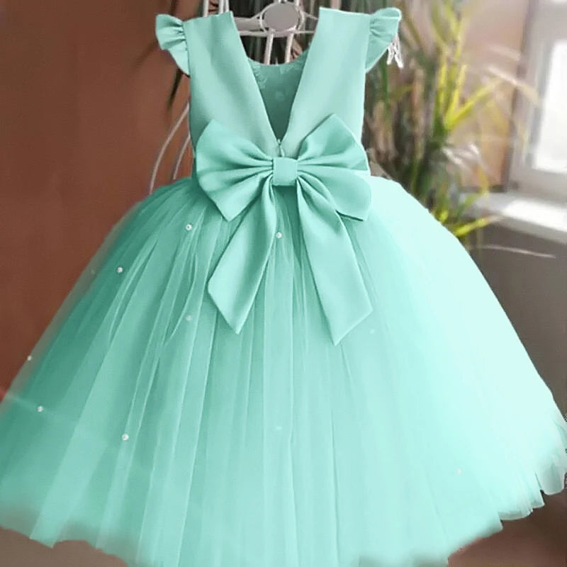 2023 Girls Baby Summer Dress Wedding Birthday Party Fluffy Lace Dress 1-5 Y Toddler Dress Elegant Tutu Vestidos Kids Clothes