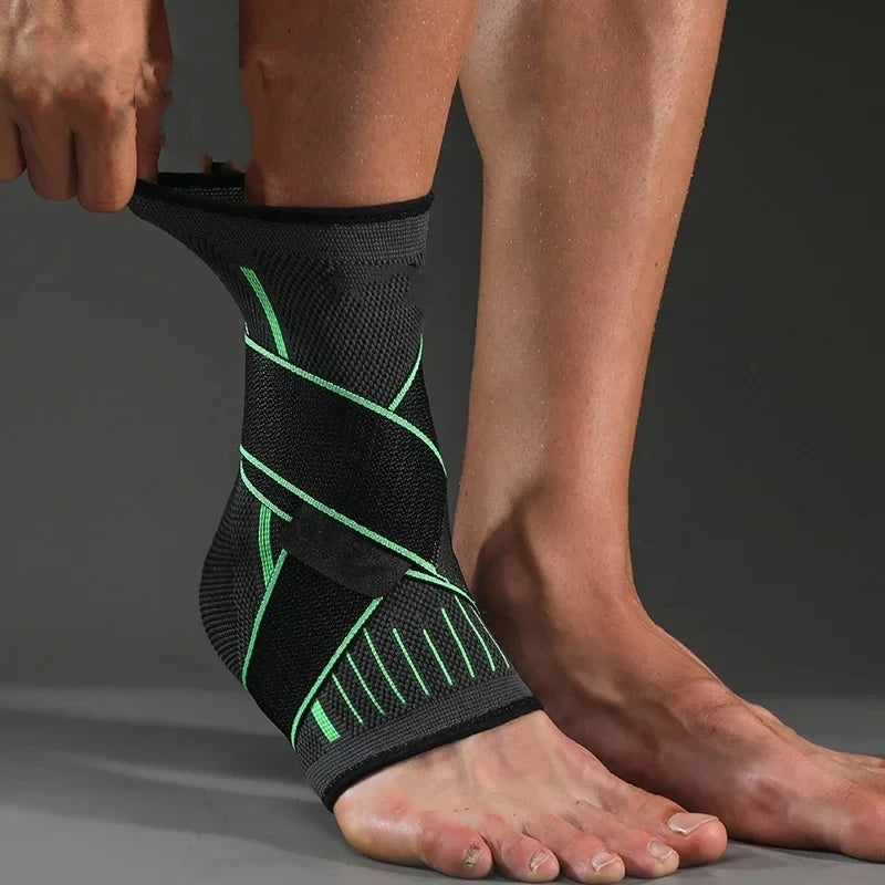 Adjustable Ankle Support Compression Ankle Brace Protector for Running Soccer Basketball Nylon Knitted Bandage Ankle Strap