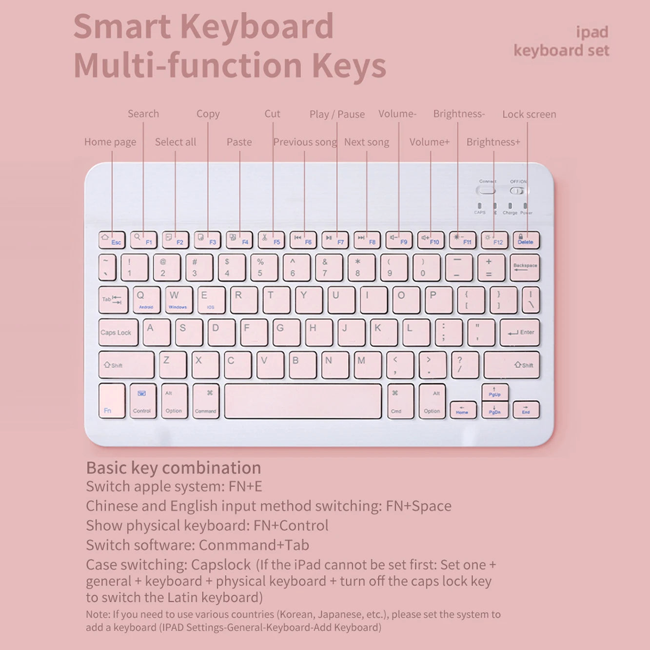 Wireless Bluetooth Keyboard and Mouse for iPad Samsung Huawei Xiaomi Tablet Laptop Smartphone Mini Keyboards Android IOS Windows