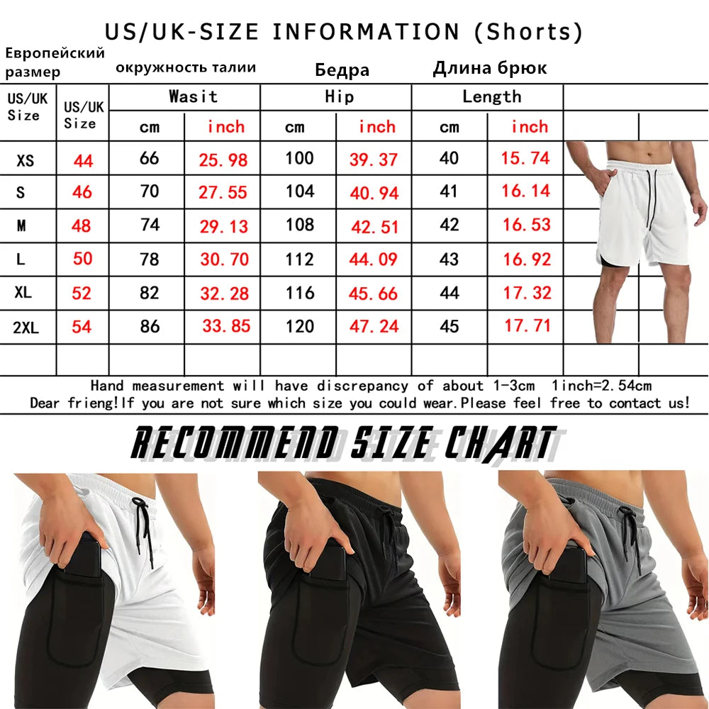 Anime Compression Shorts Men T Shirt Summer Sportswear Gym Jogging Training Workout Male Fitness Sport 2 In 1 Shorts Quick Dry