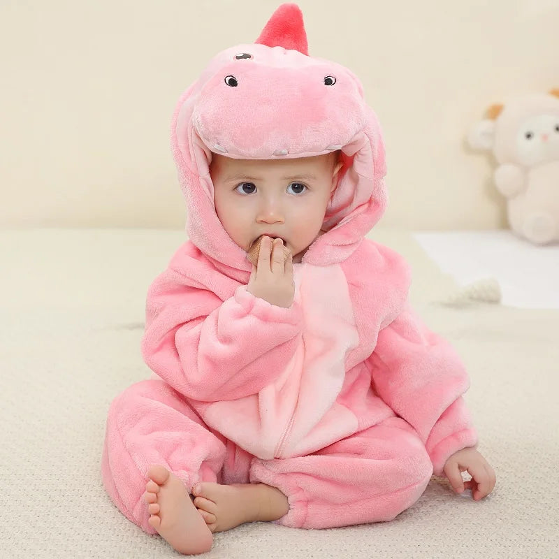 MICHLEY NEW Halloween Blue Dragon Baby Rompers Winter Costume Clothes Cartoon Jumpsuit Bodysuits Overall For Girl Boy Bebe 2-36M